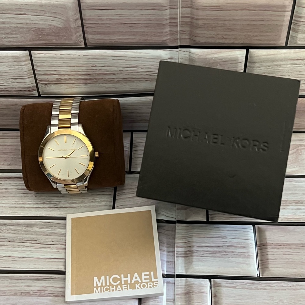Michael Kors Women's MK3198 - Slim Runway Two Tone Watch